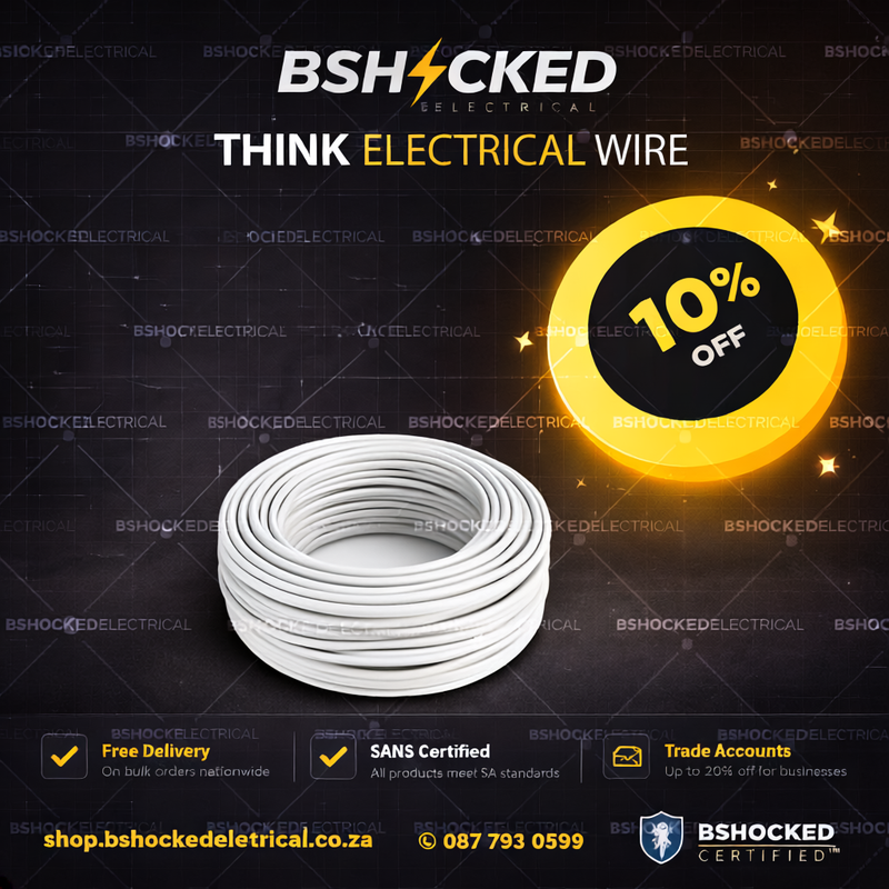 0.75mm² Cabtyre White 2 Core 100M Coil